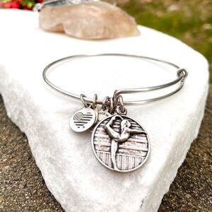 Alex and Ani Silver Gymnasts Charm Bracelet Olympics 2016 Collectible Charm